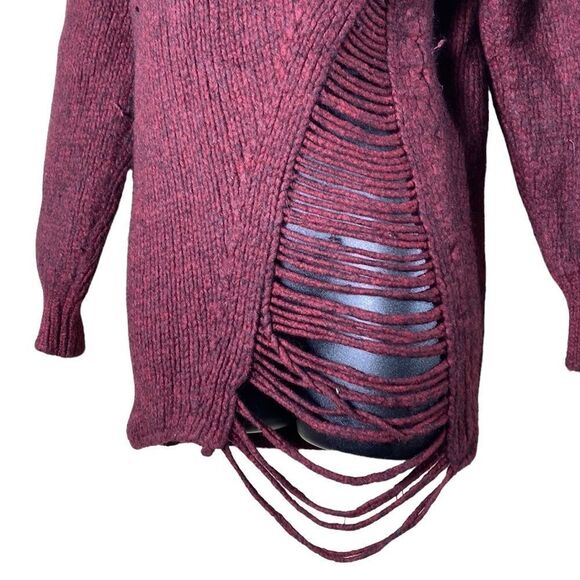 IRO women’s medium vasen heavy knit wool alpaca distressed turtleneck sweater - Picture 4 of 9